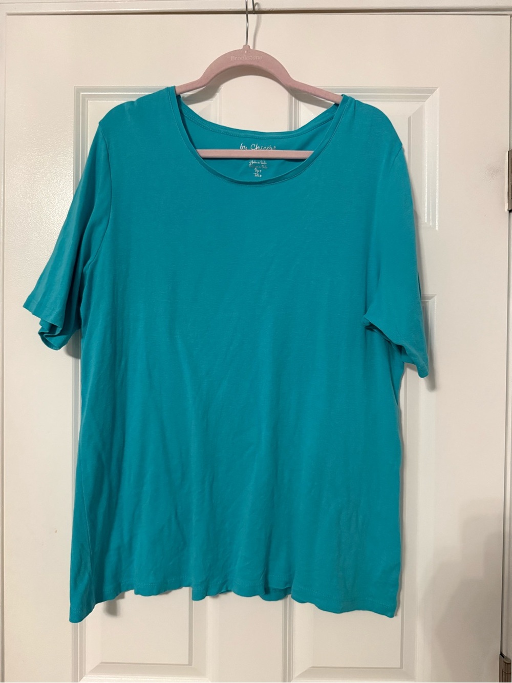 Chico's | Teal Green Short Sleeve 100% Cotton Tee | Size XL